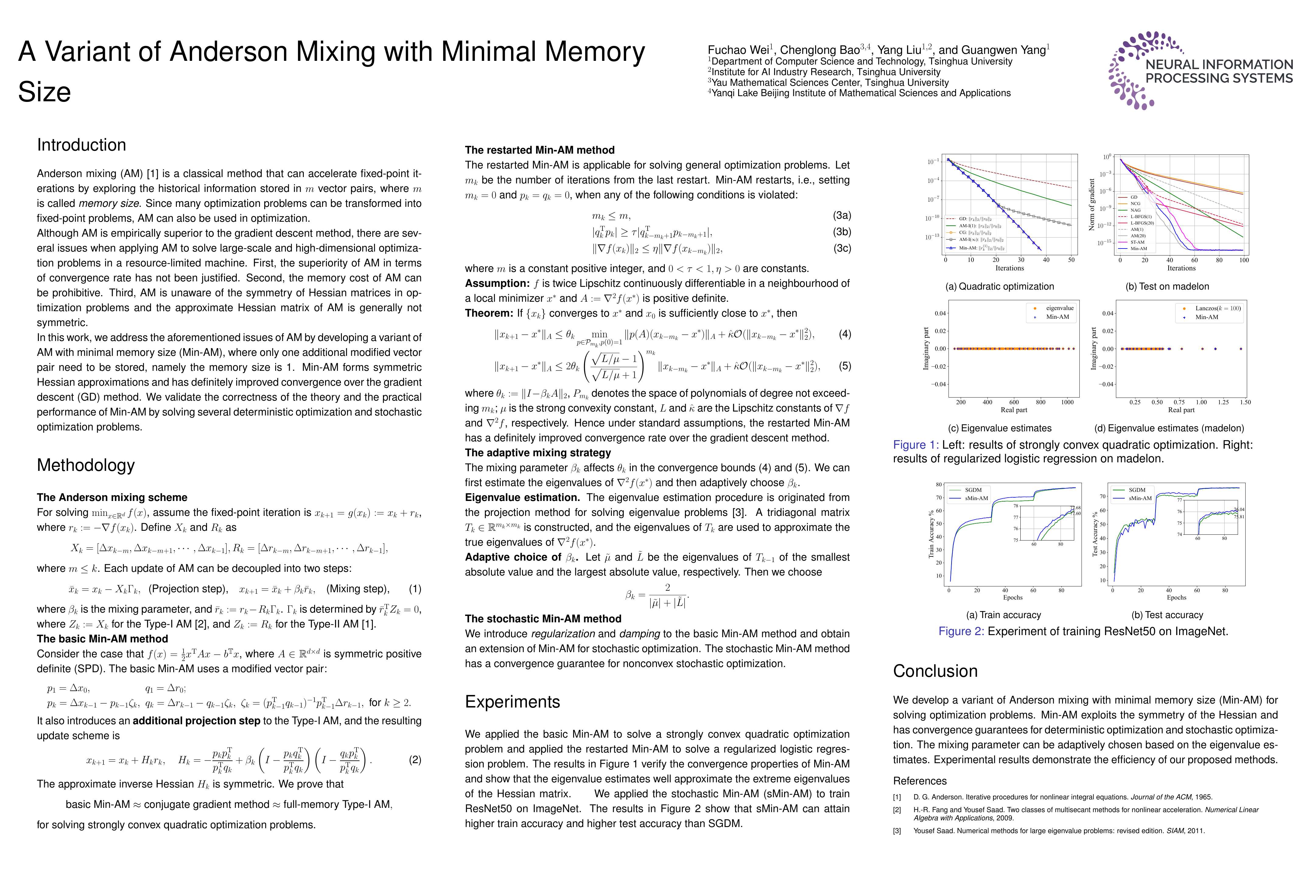 NeurIPS Poster A Variant of Anderson Mixing with Minimal Memory Size